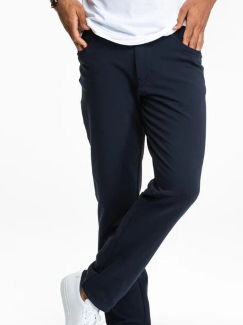 SWET TAILOR ALL-IN PANTS STRETCH KNIT ATHLEISURE JEAN-STYLE TAPERED LEG 31 x 32
